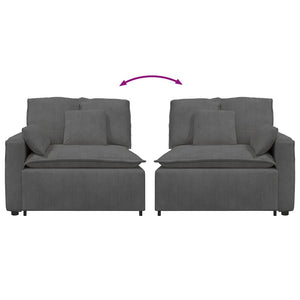 Modulares Sofa Endmodul Dunkelgrau mit Armlehne