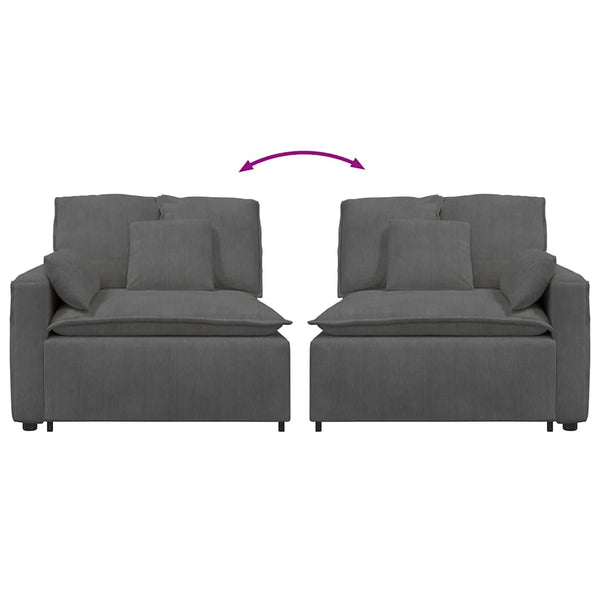 Modulares Sofa Endmodul Dunkelgrau mit Armlehne