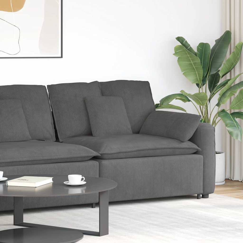 Modulares Sofa Endmodul Dunkelgrau mit Armlehne
