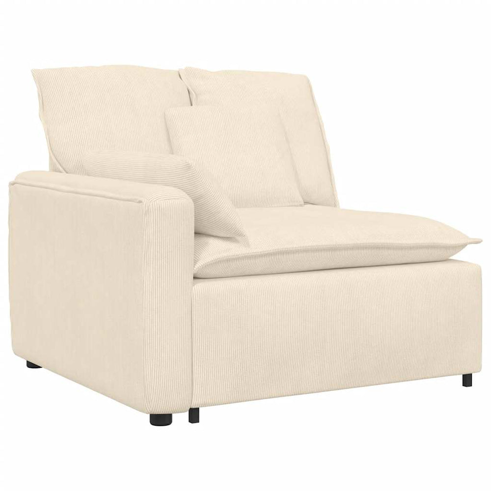 Modulares Sofa Endmodul Creme mit Armlehne