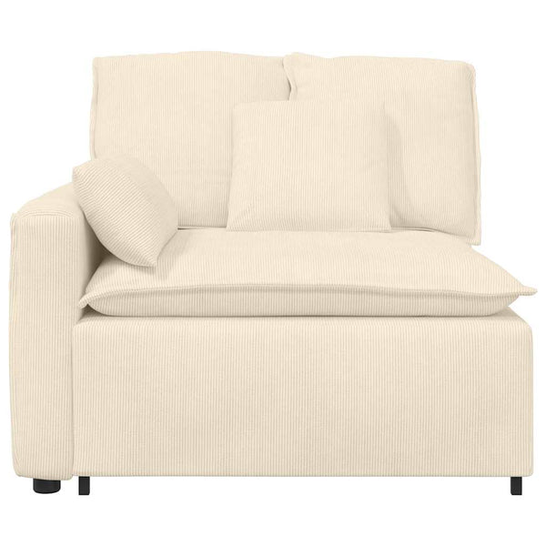 Modulares Sofa Endmodul Creme mit Armlehne