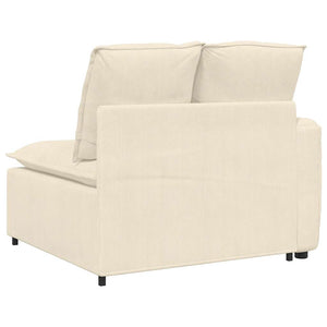 Modulares Sofa Endmodul Creme mit Armlehne