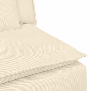 Modulares Sofa Endmodul Creme mit Armlehne