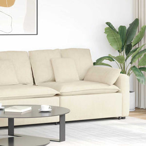 Modulares Sofa Endmodul Creme mit Armlehne