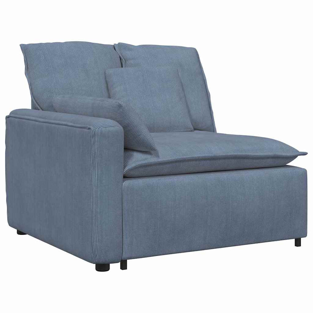 Modulares Sofa Endmodul Blau mit Armlehne