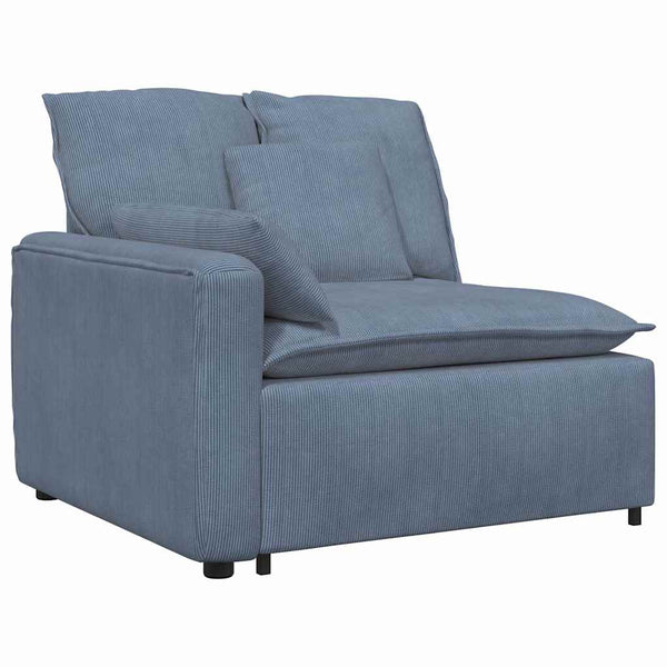 Modulares Sofa Endmodul Blau mit Armlehne