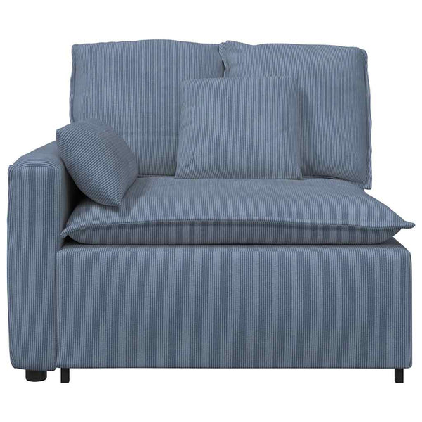 Modulares Sofa Endmodul Blau mit Armlehne