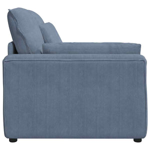 Modulares Sofa Endmodul Blau mit Armlehne