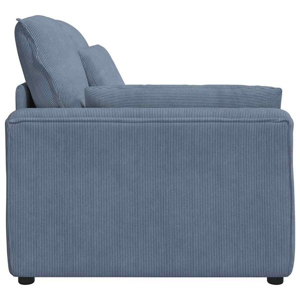 Modulares Sofa Endmodul Blau mit Armlehne