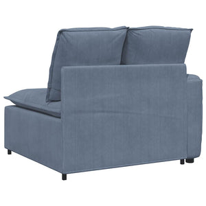 Modulares Sofa Endmodul Blau mit Armlehne