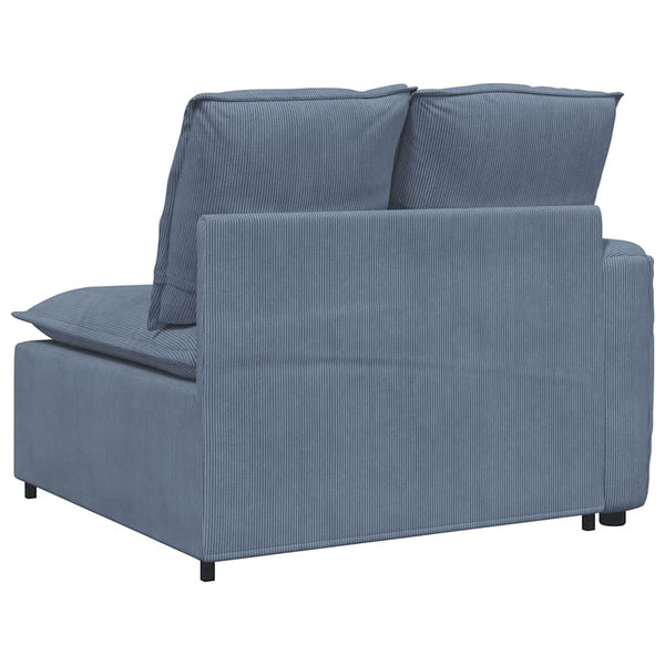 Modulares Sofa Endmodul Blau mit Armlehne