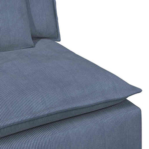 Modulares Sofa Endmodul Blau mit Armlehne