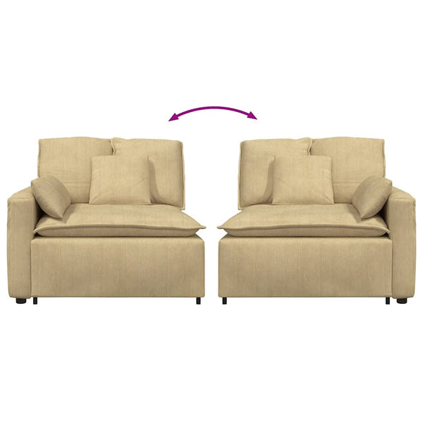 Modulares Sofa Endmodul Graugrün mit Armlehne