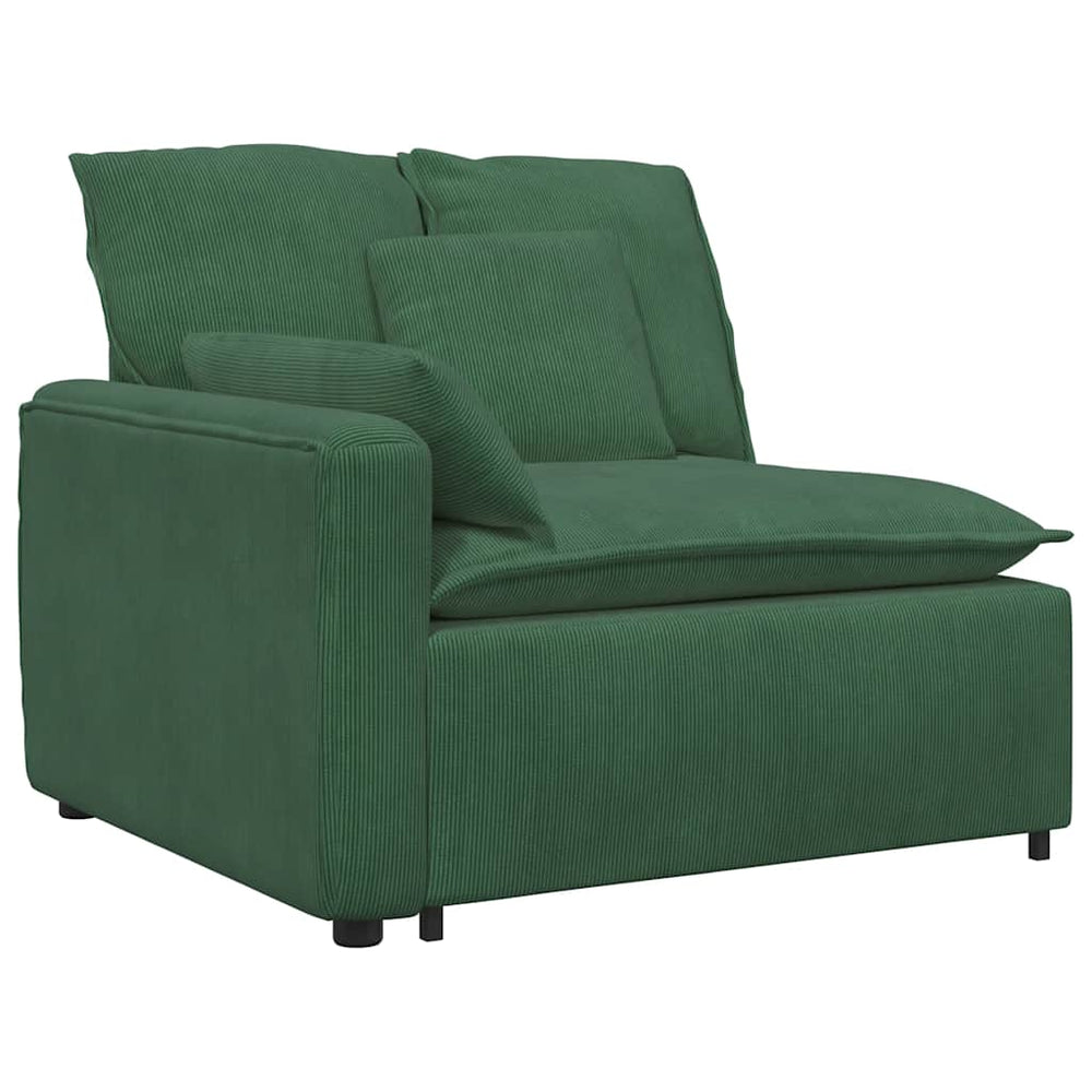 Modulares Sofa Endmodul Dunkelgrün mit Armlehne