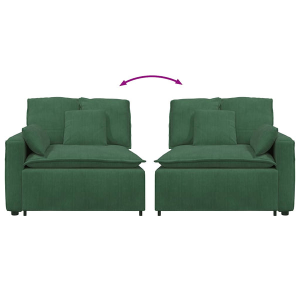 Modulares Sofa Endmodul Dunkelgrün mit Armlehne