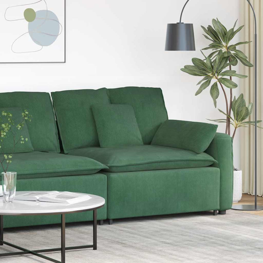 Modulares Sofa Endmodul Dunkelgrün mit Armlehne