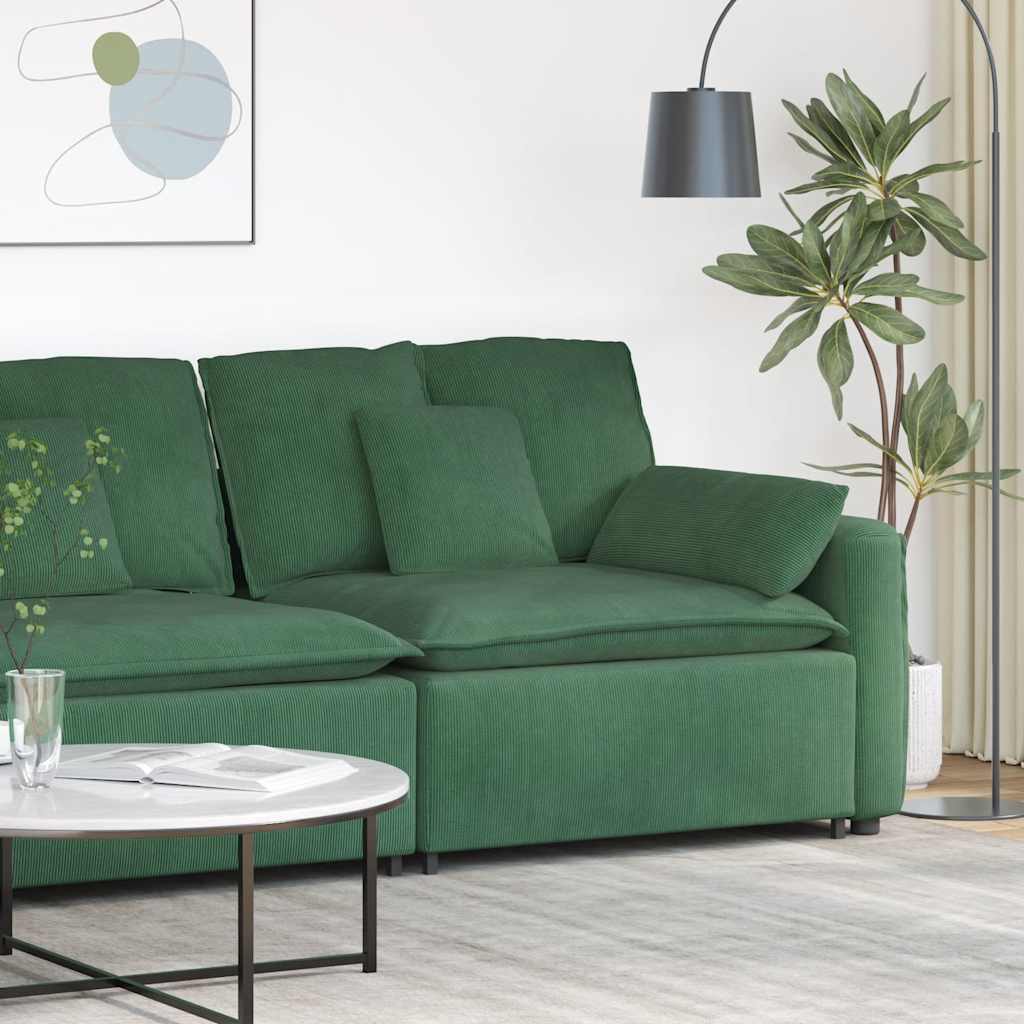 Modulares Sofa Endmodul Dunkelgrün mit Armlehne