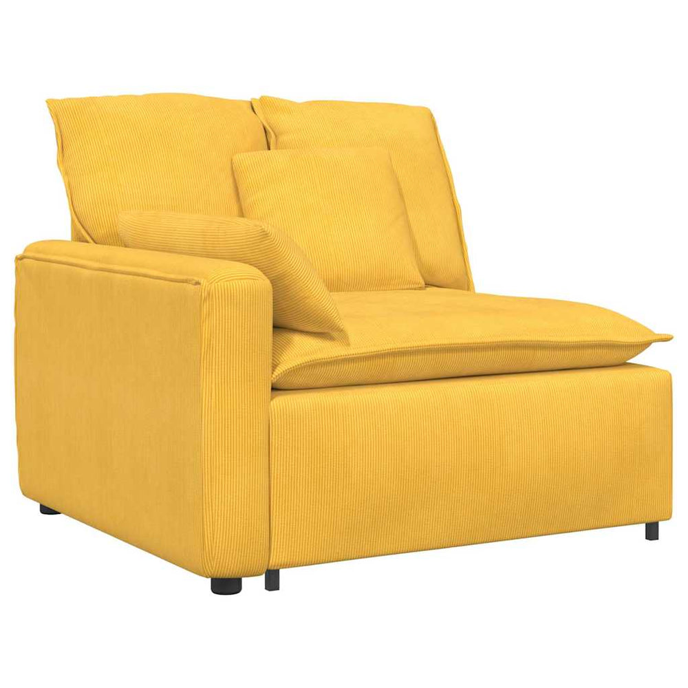 Modulares Sofa Endmodul Hellgelb mit Armlehne