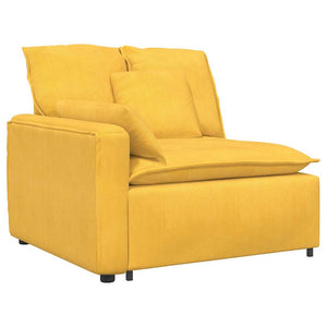 Modulares Sofa Endmodul Hellgelb mit Armlehne