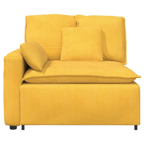 Modulares Sofa Endmodul Hellgelb mit Armlehne