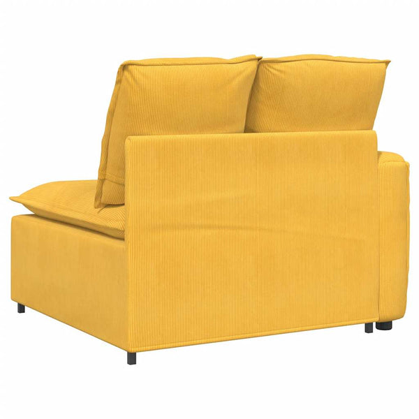 Modulares Sofa Endmodul Hellgelb mit Armlehne