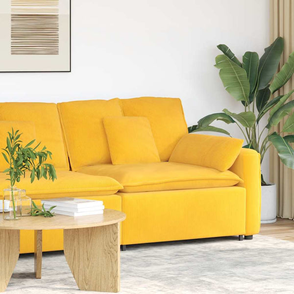 Modulares Sofa Endmodul Hellgelb mit Armlehne
