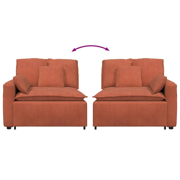 Modulares Sofa Endmodul Rot Orange 100cm