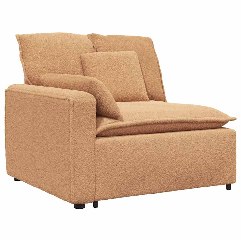 Modulares Sofa Endmodul Beige mit Armlehne