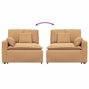Modulares Sofa Endmodul Beige mit Armlehne
