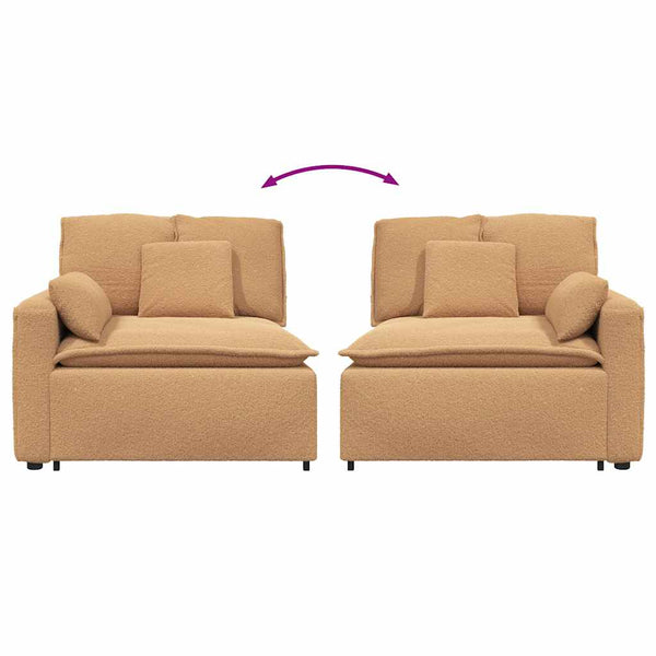 Modulares Sofa Endmodul Beige mit Armlehne