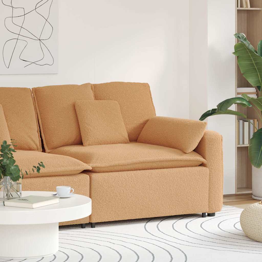 Modulares Sofa Endmodul Beige mit Armlehne