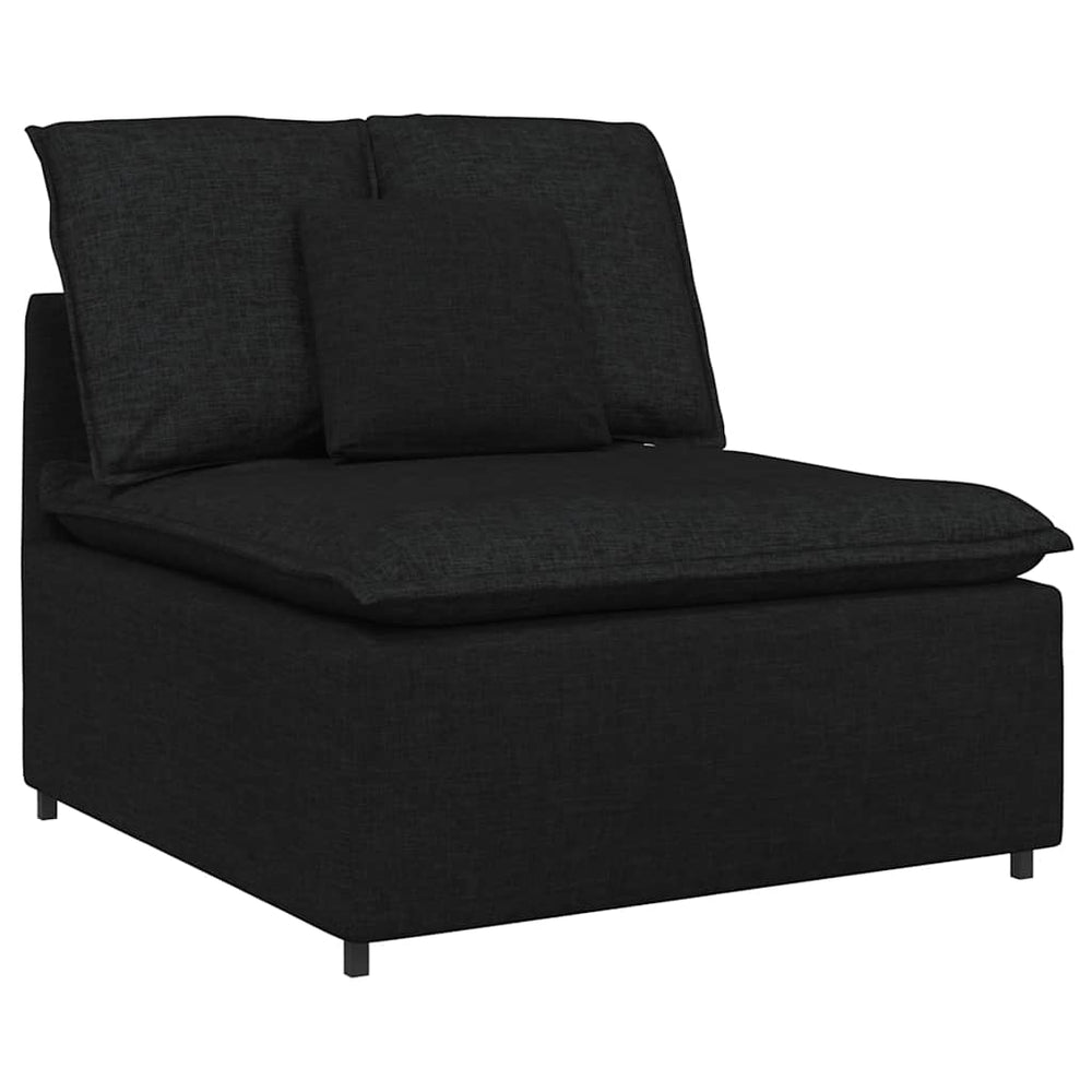 Modulares Sofa Mittelmodul Schwarz mit Kissen