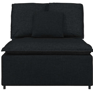 Modulares Sofa Mittelmodul Schwarz mit Kissen