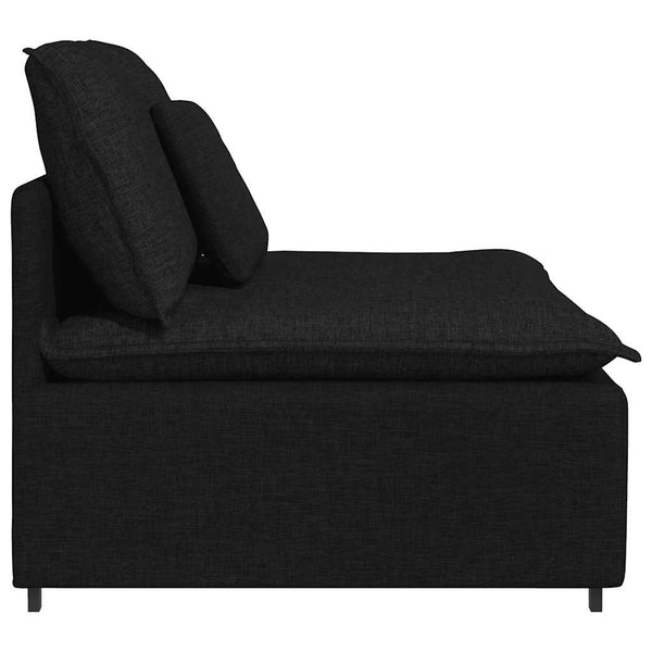 Modulares Sofa Mittelmodul Schwarz mit Kissen