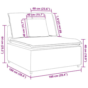 Modulares Sofa Mittelmodul Schwarz mit Kissen