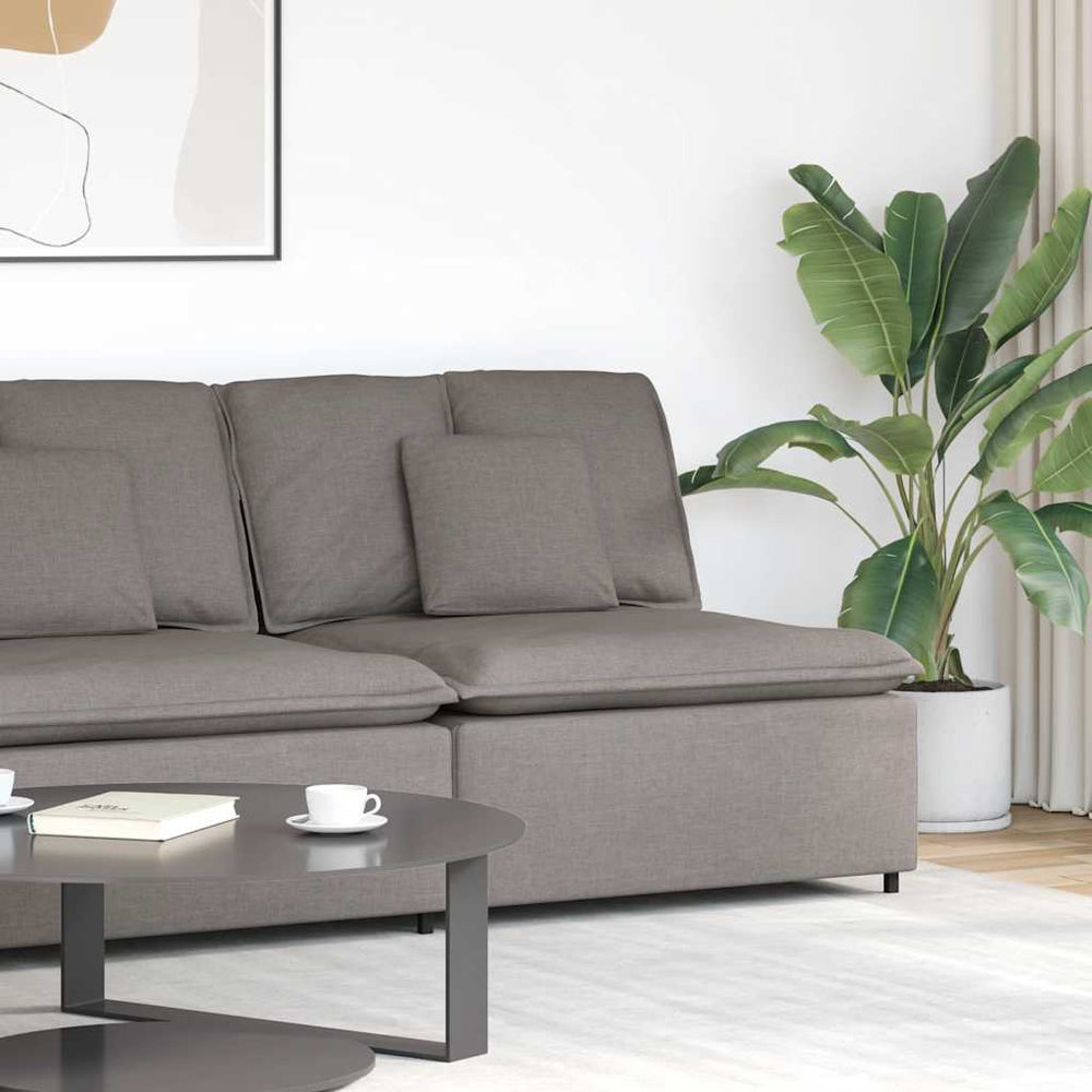 Modulares Sofa Mittelteil Taupe mit Kissen 100cm
