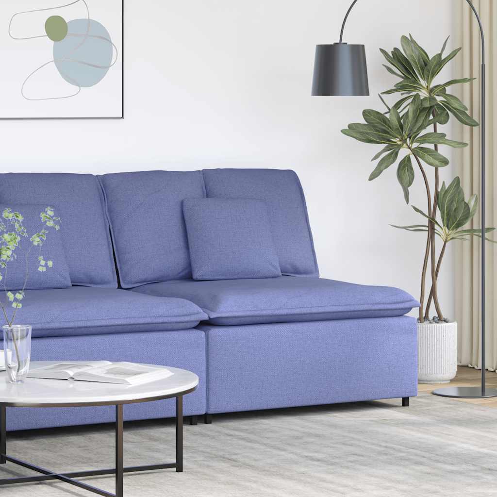 Jeansblaues modulares Mittelsofa mit Kissen, 100 cm