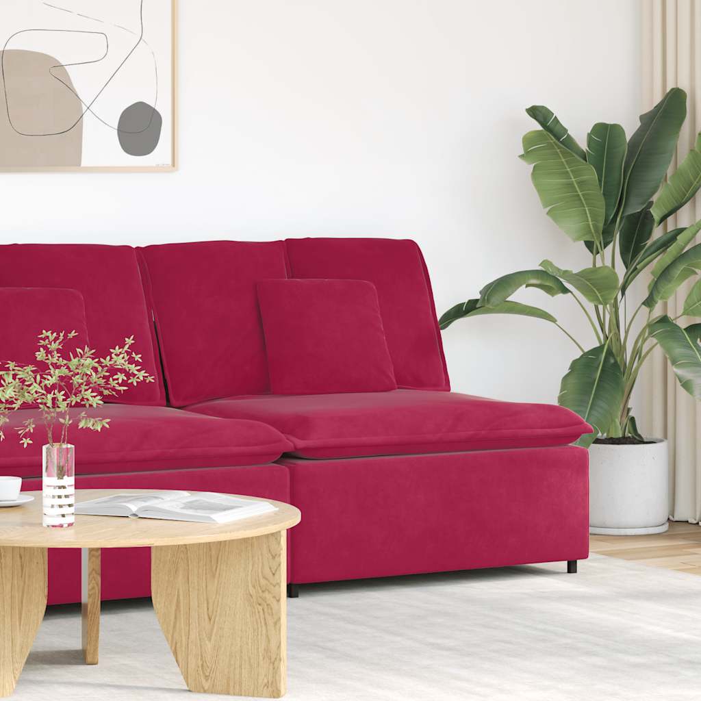 Modulares Sofa Mittelmodul Weinrot
