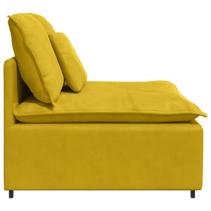 Gelbes modulares Mittelsofa mit Kissen, 100 cm