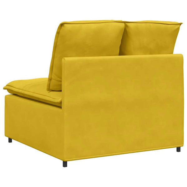 Gelbes modulares Mittelsofa mit Kissen, 100 cm