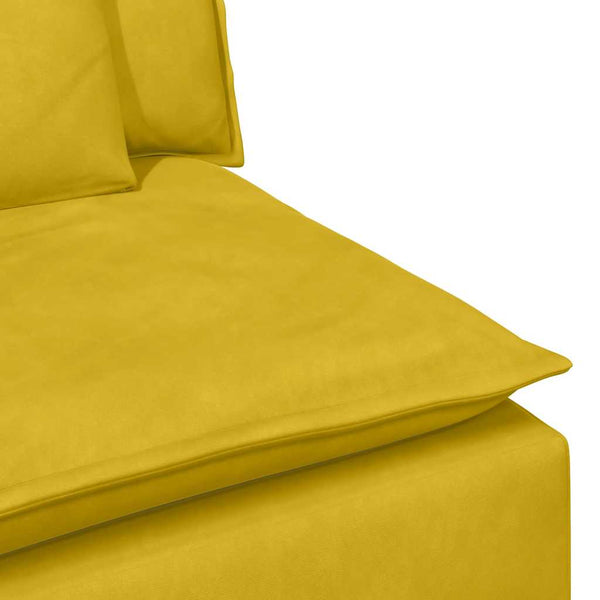 Gelbes modulares Mittelsofa mit Kissen, 100 cm