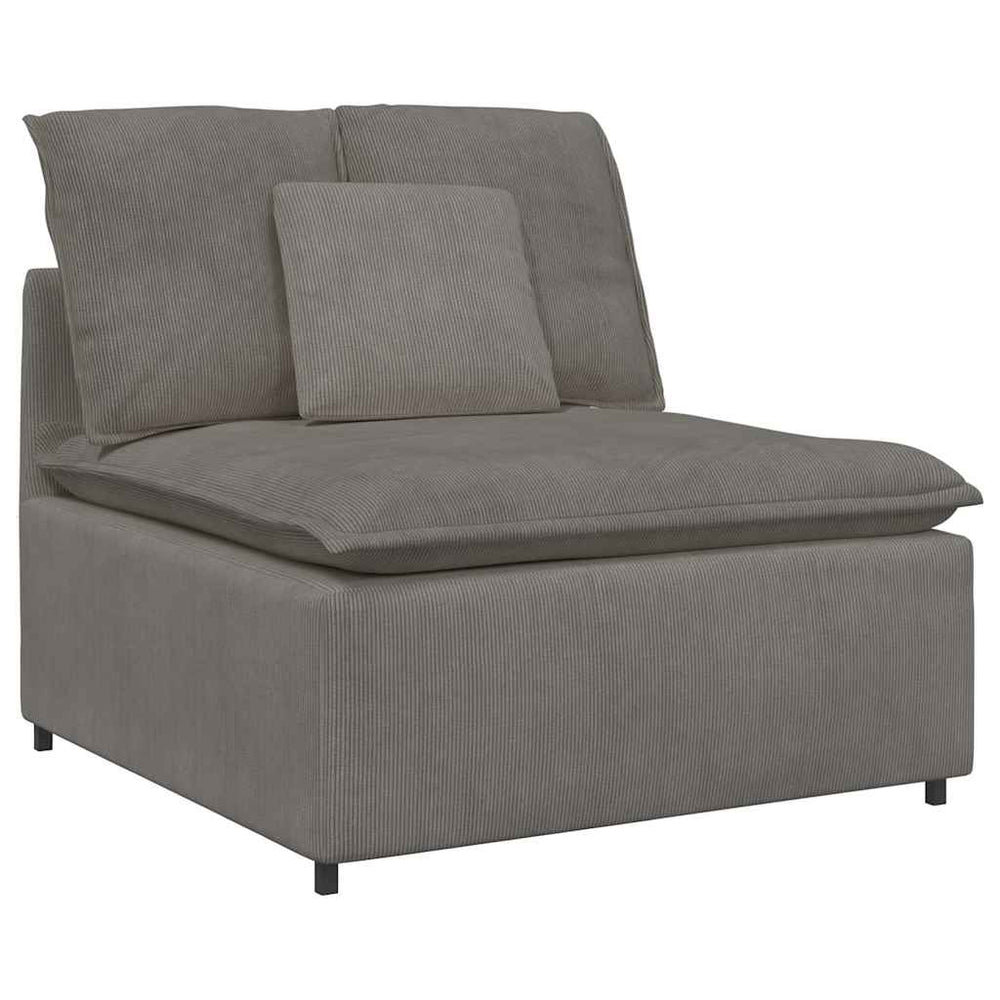 Modulares Sofa Mittelmodul Hellgrau mit Kissen