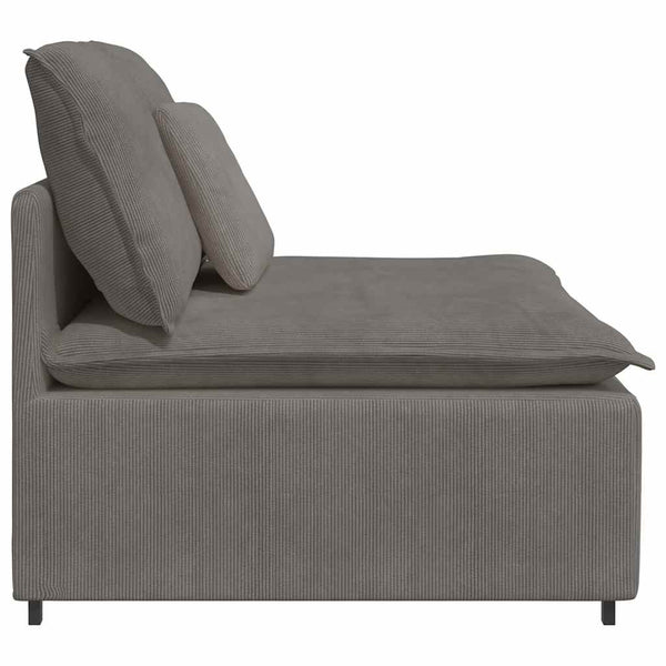 Modulares Sofa Mittelmodul Hellgrau mit Kissen