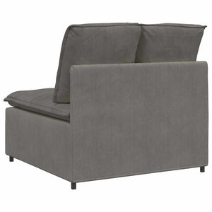 Modulares Sofa Mittelmodul Hellgrau mit Kissen