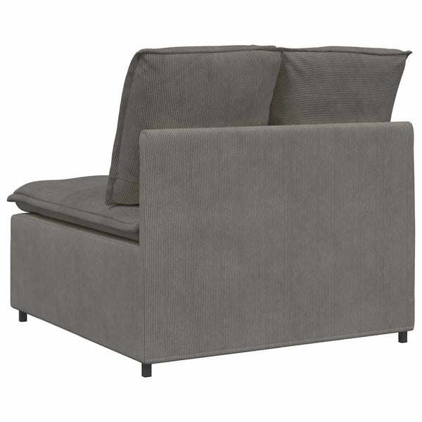 Modulares Sofa Mittelmodul Hellgrau mit Kissen