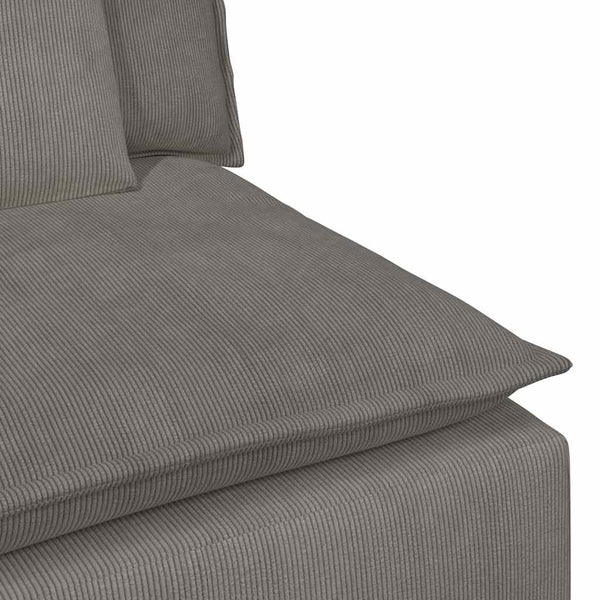 Modulares Sofa Mittelmodul Hellgrau mit Kissen