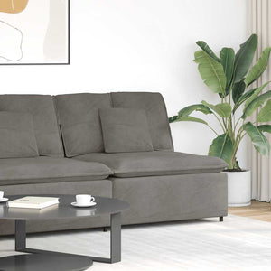 Modulares Sofa Mittelmodul Hellgrau mit Kissen