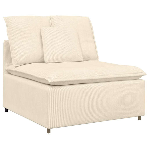 vidaXL Module de canapé central modulaire avec coussin Crème 100 cm