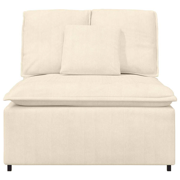 vidaXL Module de canapé central modulaire avec coussin Crème 100 cm