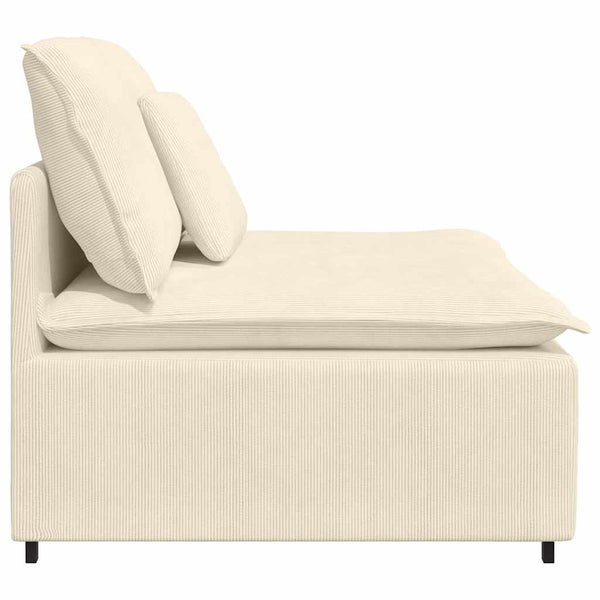 vidaXL Module de canapé central modulaire avec coussin Crème 100 cm